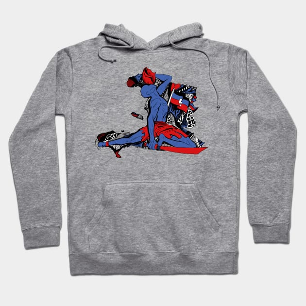 Red and Blue Neg Mawon of Haiti Hoodie by kenallouis